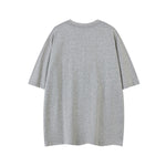 레터 패치가 있는 커플 반팔 티셔츠