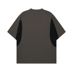 Retro contrast patchwork short sleeves