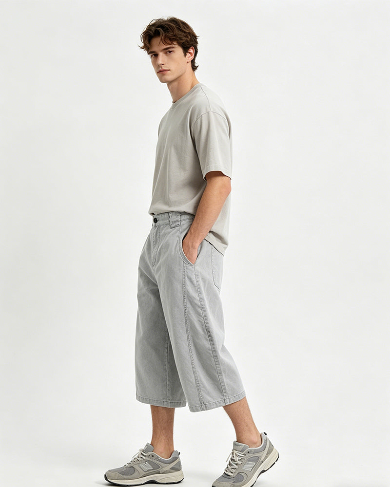 Distressed cropped trousers