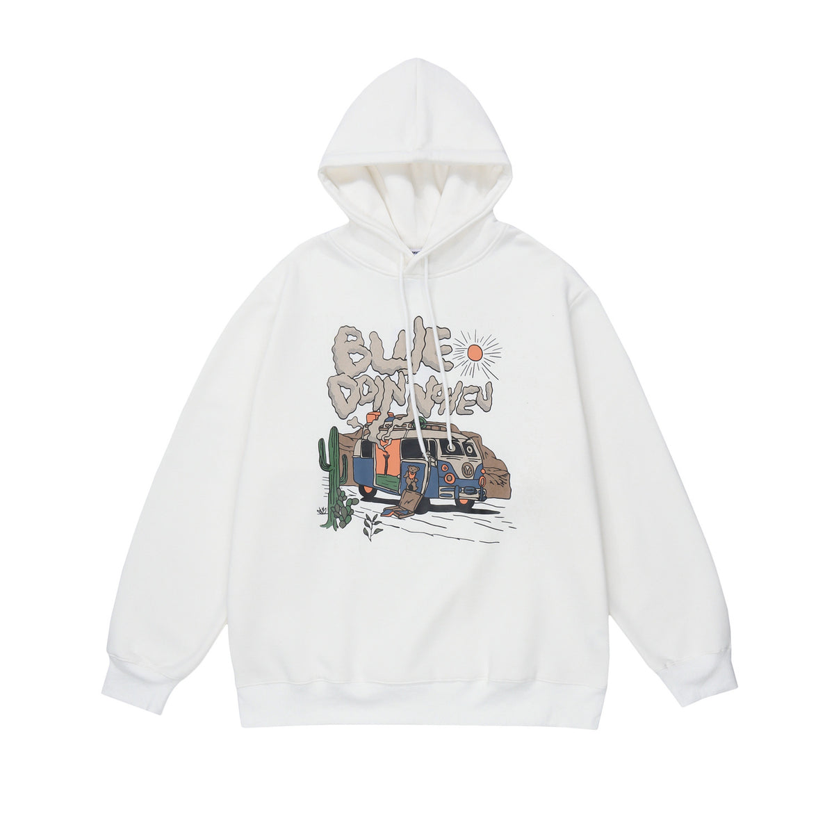 retro printed hooded sweatshirt