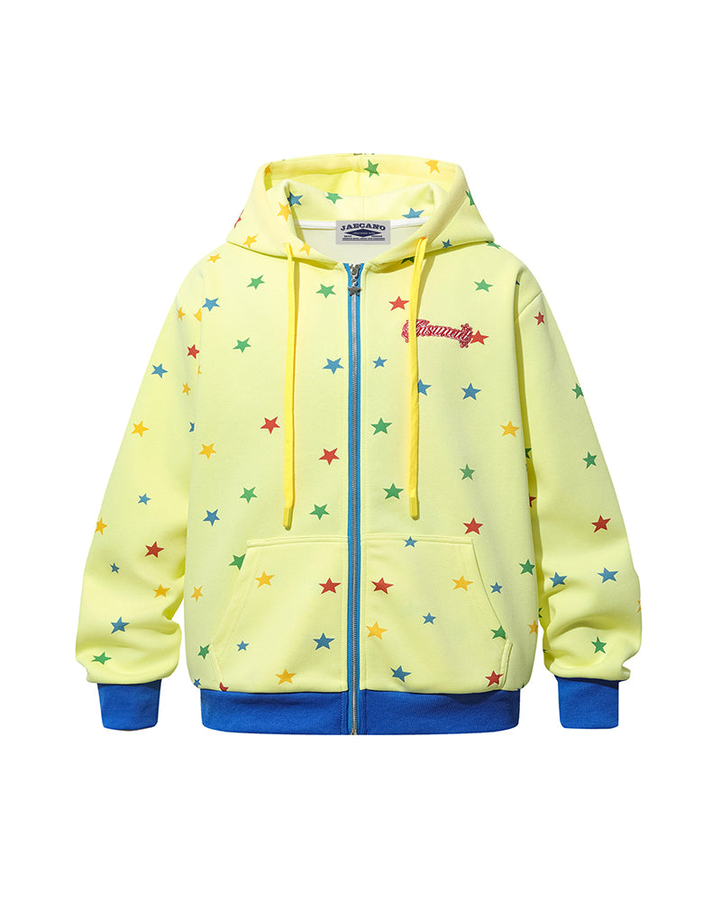 Colorful star hooded jacket
