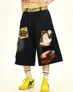 Embroidered Puppy Shorts