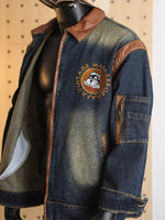 cartoon embroidered denim jacket