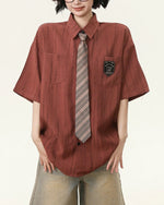 Vintage Striped Short Sleeve Shirt