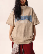 Retro embroidered polo short sleeves