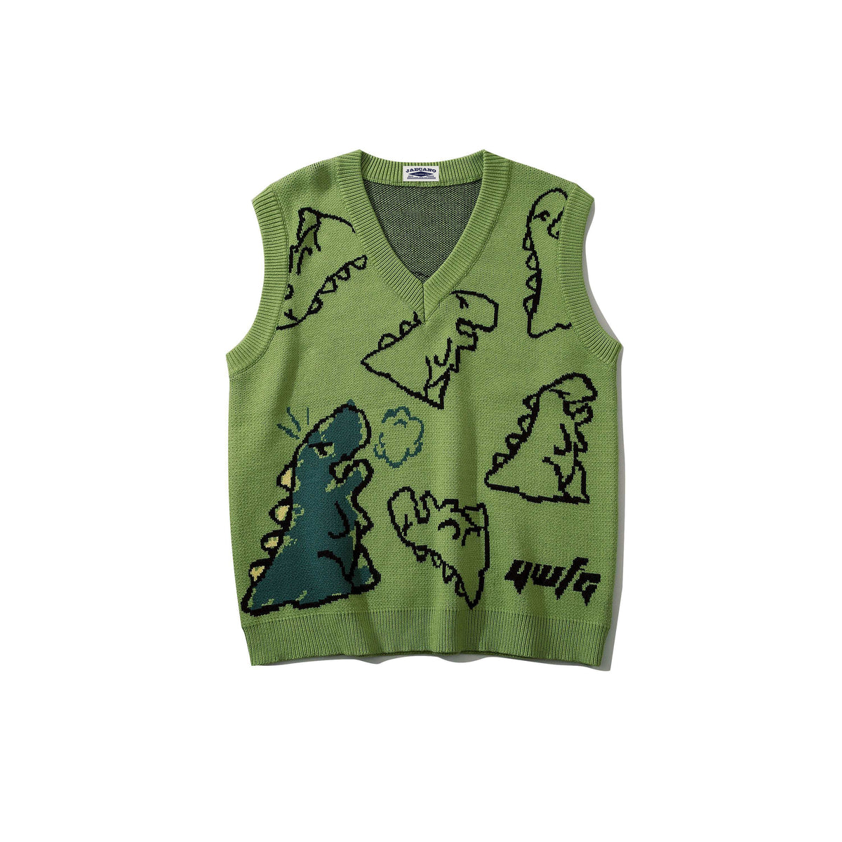 American cute dinosaur sleeveless sweater 