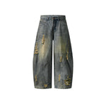 Washed distressed jeans