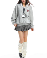 가짜 투피스 대학 스타일 스웨트셔츠