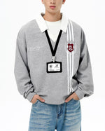 가짜 투피스 대학 스타일 스웨트셔츠