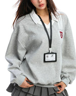 가짜 투피스 대학 스타일 스웨트셔츠