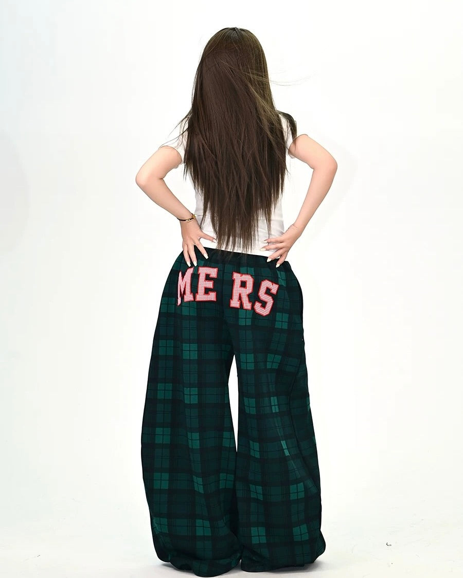 플레드 캐주얼 바지