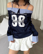 Plaid patchwork long sleeves (women's)