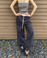 Plaid loose trousers