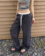 Plaid loose trousers