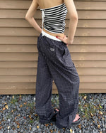Plaid loose trousers