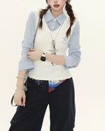 Fake two-piece long-sleeved shirt (women's)