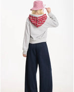 Retro hooded sweatshirt jacket