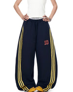 embroidered paneled trousers