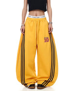 embroidered paneled trousers