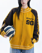 Retro contrast color stitching sweater