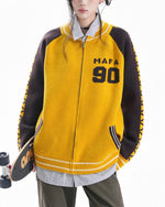 Retro contrast color stitching sweater