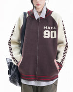 Retro contrast color stitching sweater