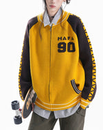 Retro contrast color stitching sweater