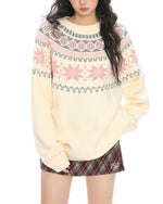 빈티지 자카드 풀오버 스웨터