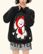 可愛小狗百搭針織衫