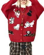 趣味卡通小狗針織衫