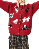 趣味卡通小狗針織衫