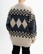 diamond-knitted jacket