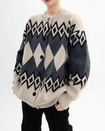 diamond-knitted jacket