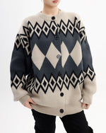 diamond-knitted jacket