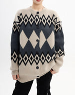 diamond-knitted jacket