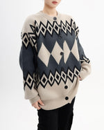 diamond-knitted jacket