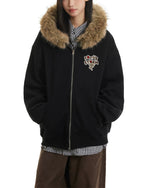 Vintage zipper embroidered jacket