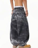 camouflage paneled overalls