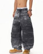 camouflage paneled overalls