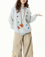 귀여운 강아지 자수 스웨터