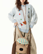 귀여운 강아지 자수 스웨터