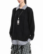 가짜 투피스 스플라이스 커플 스웨터