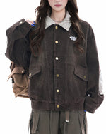 패치워크 자수 캐주얼 재킷