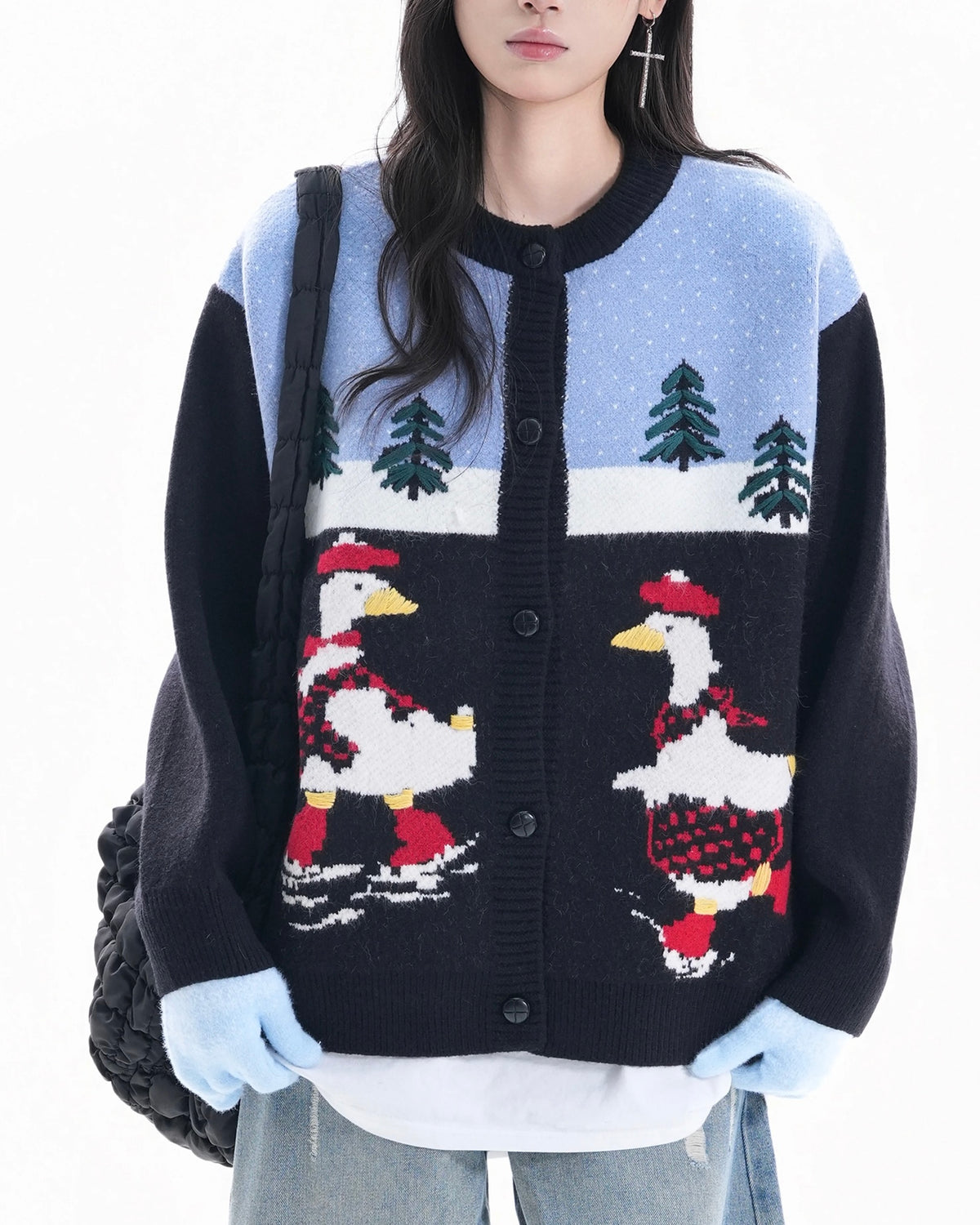 재미있는 만화 자카드 스웨터