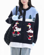 재미있는 만화 자카드 스웨터