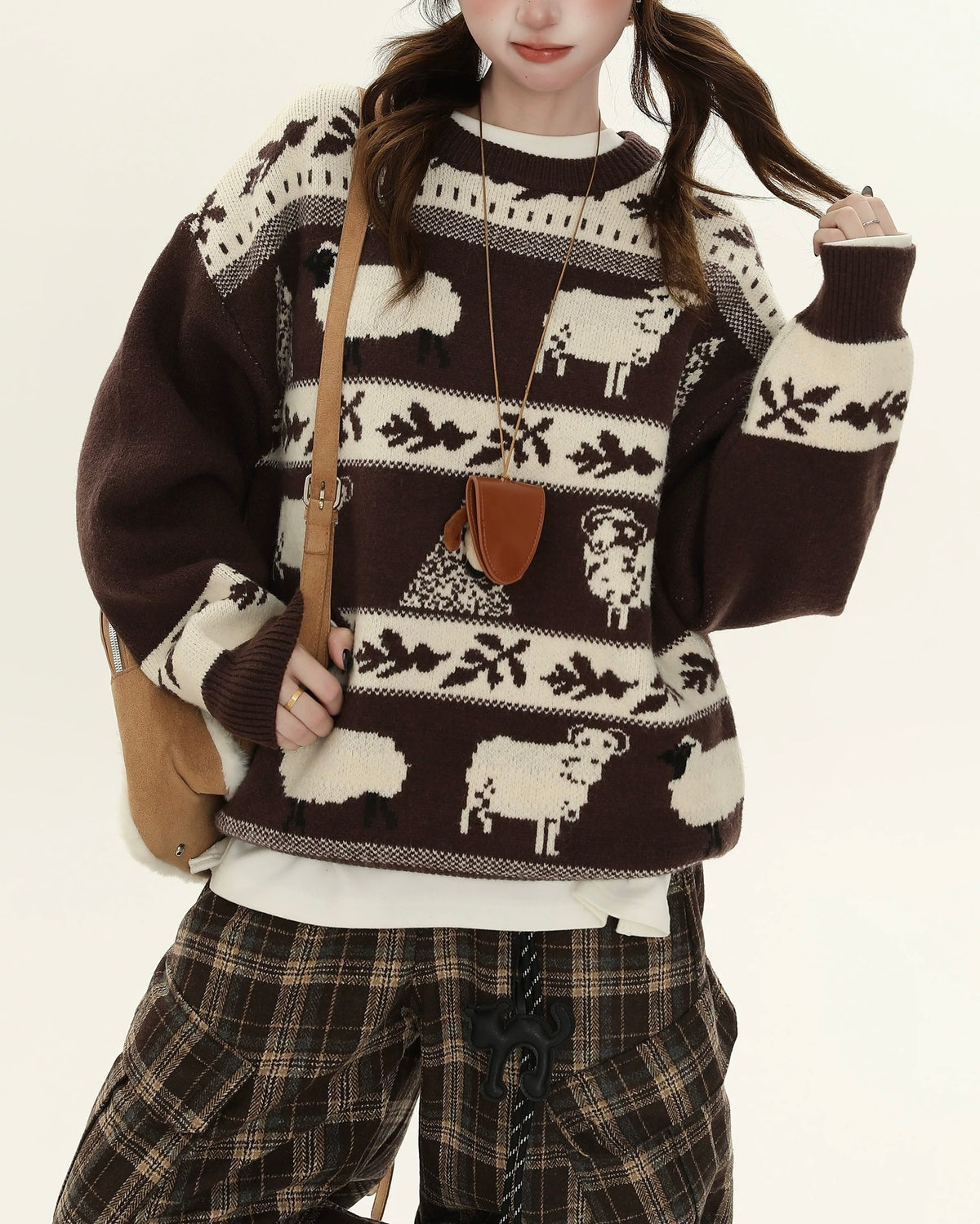 趣味動物條紋毛衣