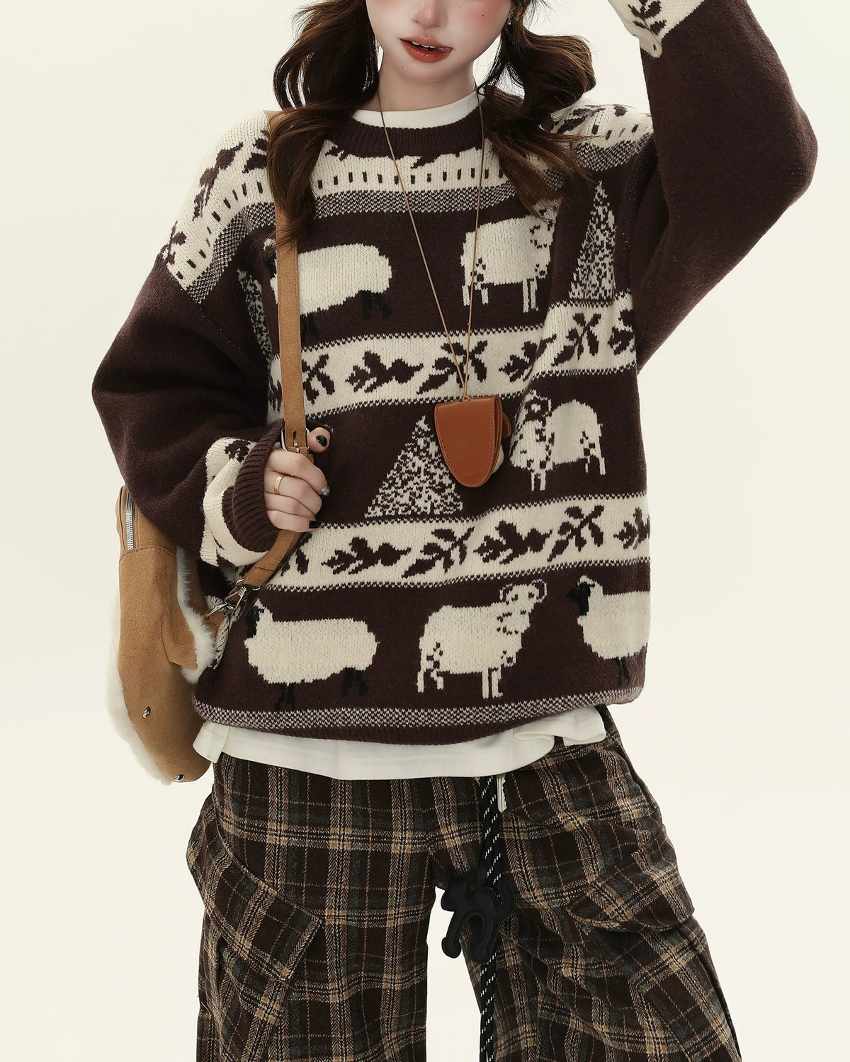 趣味動物條紋毛衣