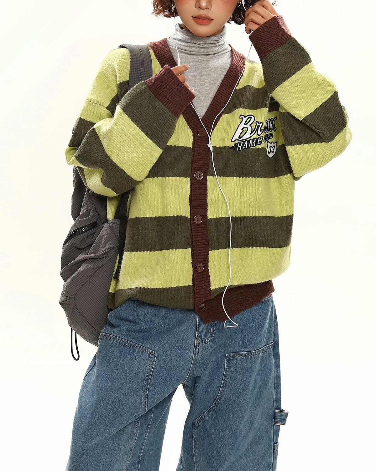 復古條紋針織衫