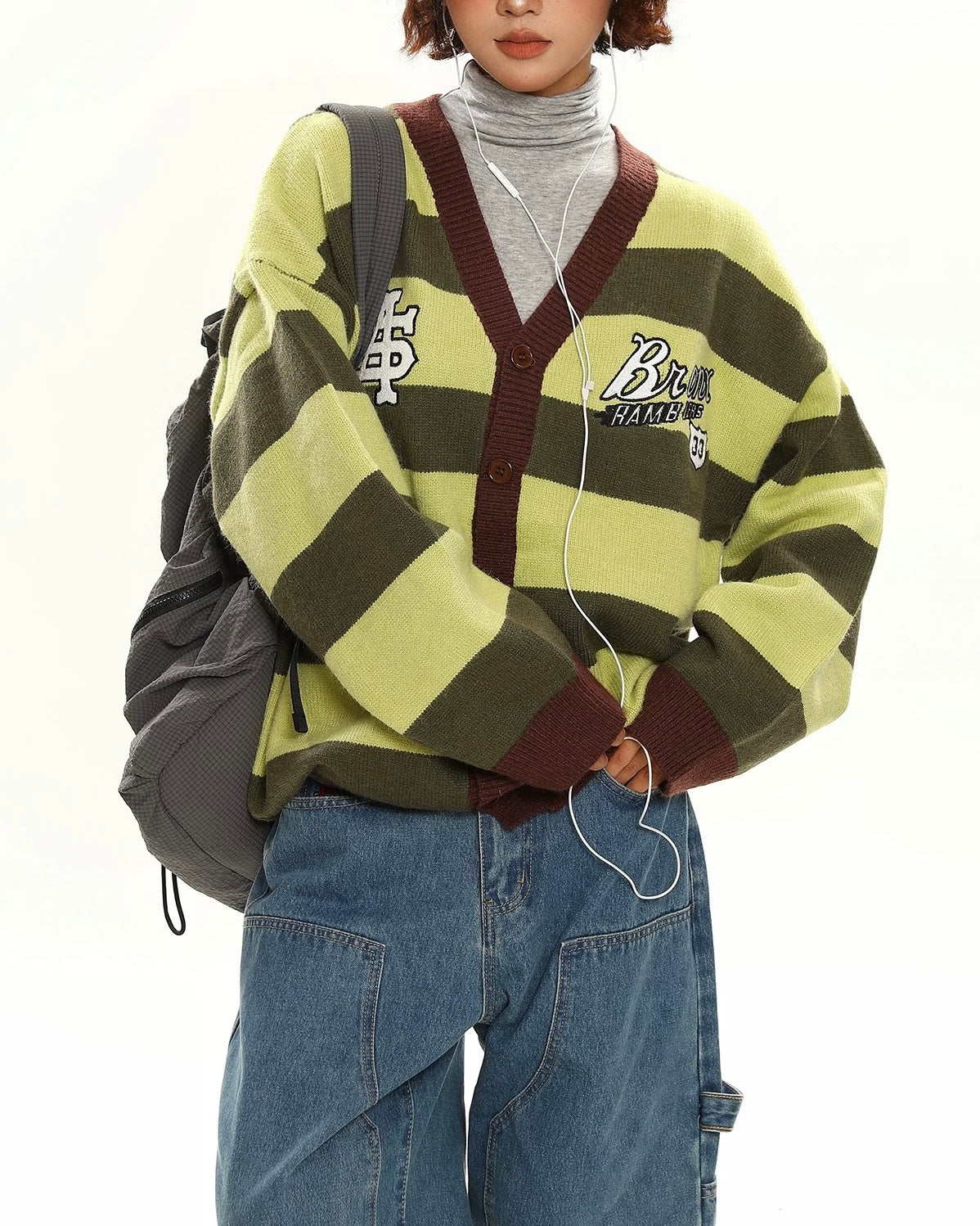 復古條紋針織衫