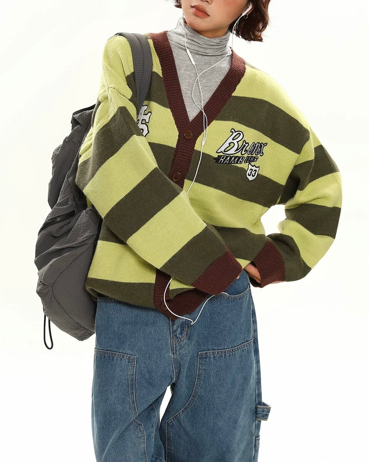 復古條紋針織衫